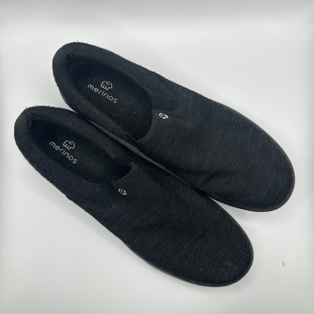 Merinos Black wool‎ Knit Slip On Comfort Loafer Shoes Women's Size 10